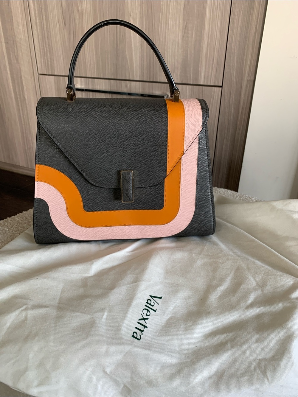 Valextra Gray Leather Bag